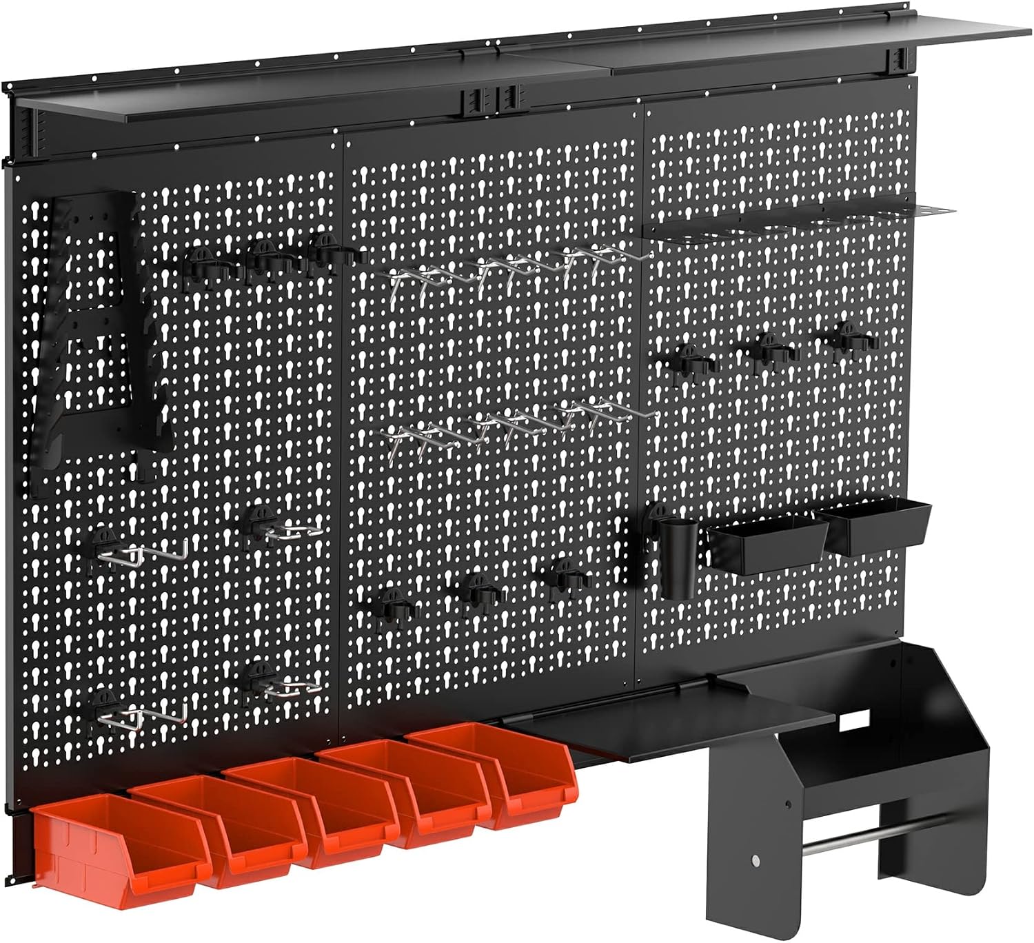 Workshop Tools Display - Metalen Pegboard Wandorganizer Paneelset, Garage Gereedschapsopslagsysteem,