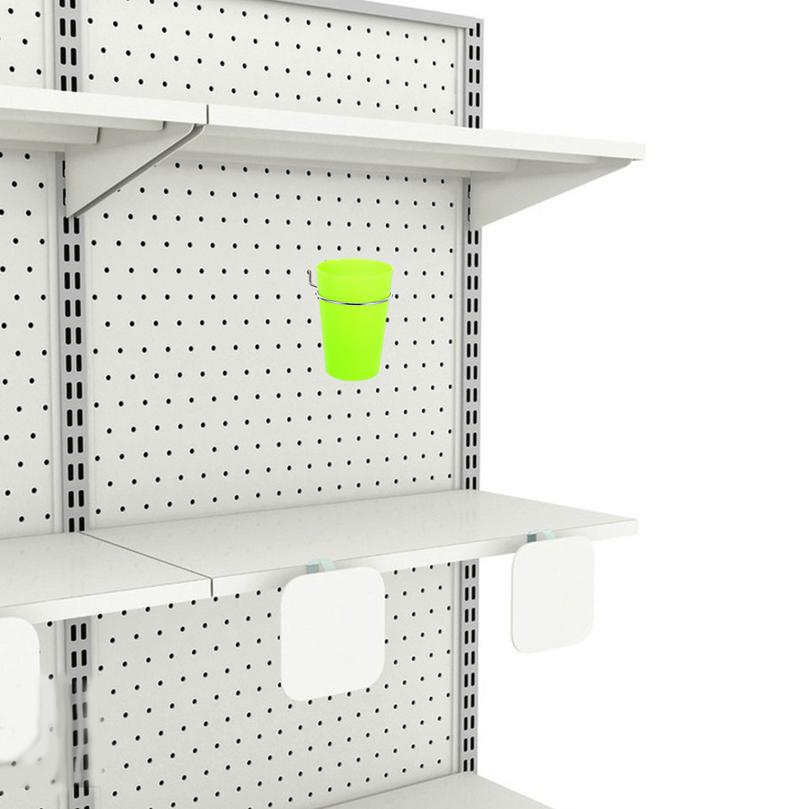 Workshop Tools Display - 6-delige Pegboard-opbergbekers, ringhaken, plastic gereedschapsorganizer voor