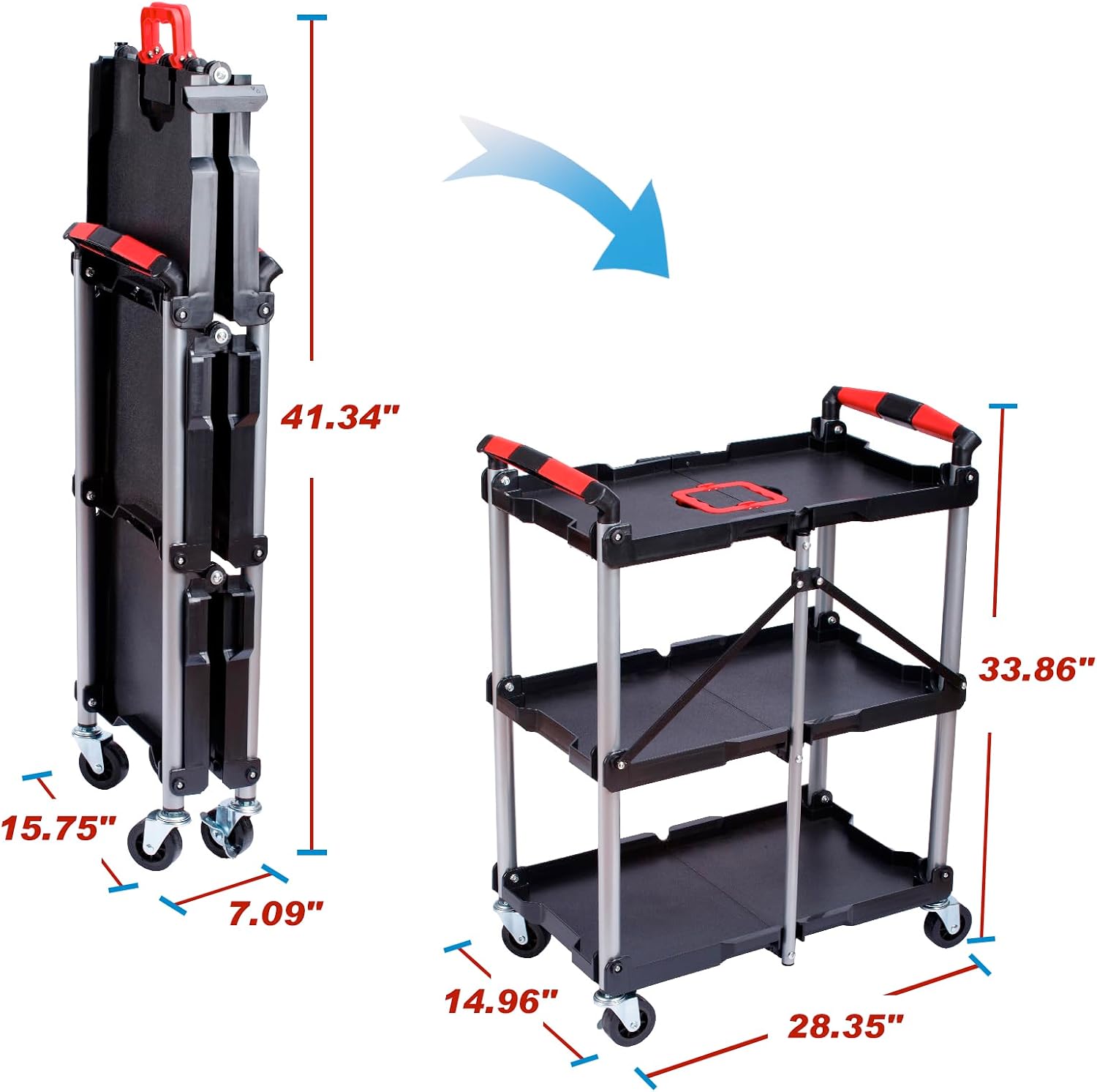 3-laags opvouwbare rollende we - Tools For Garage Workshop recensie en prijs